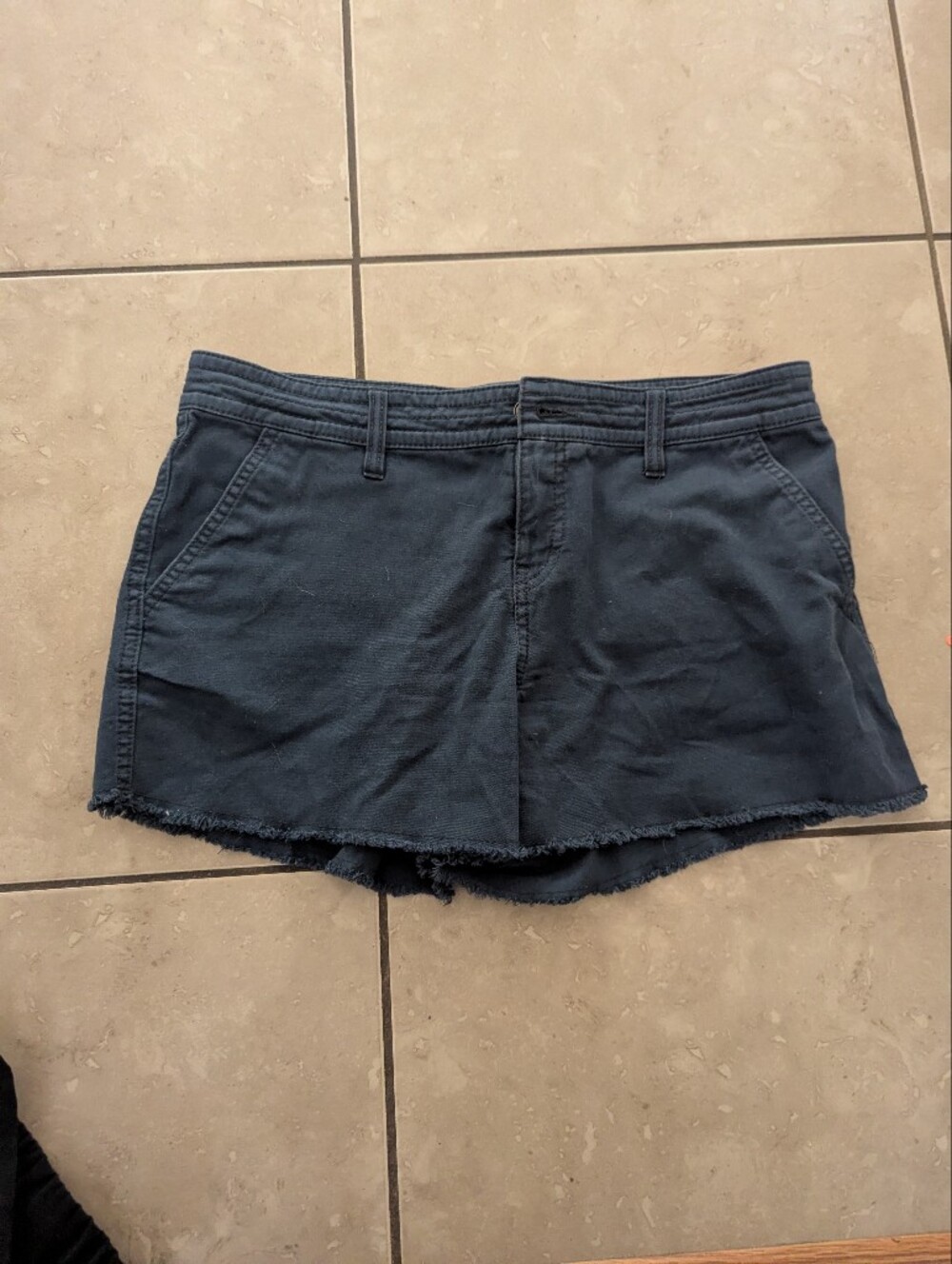 Prana Dark Navy Frayed-Hem Skort